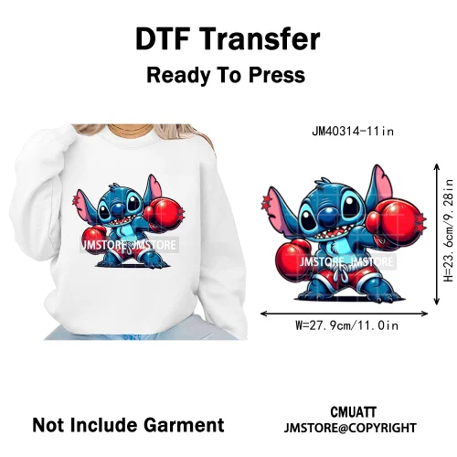 Funny Cartoon Playing Kids Love Character Thermal Printing Iron on DTF Washable Transfers Stickers Ready to Press for T-shirts