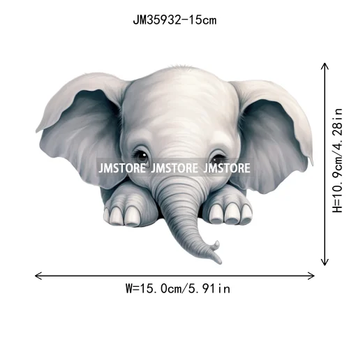15cm 5.9in Kids Hide-and-seek Animal Iron On Heat Transfer Sticker For Clothes Vinyl Thermal Appliques Washable T-Shirt Decal
