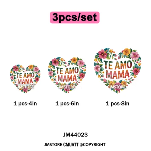 Latina Mom Mexican Virgen de Guadalupe Flower Mother's Day Iron on DTF Heat Transfers Stickers Ready to Press for T-shirts Bags