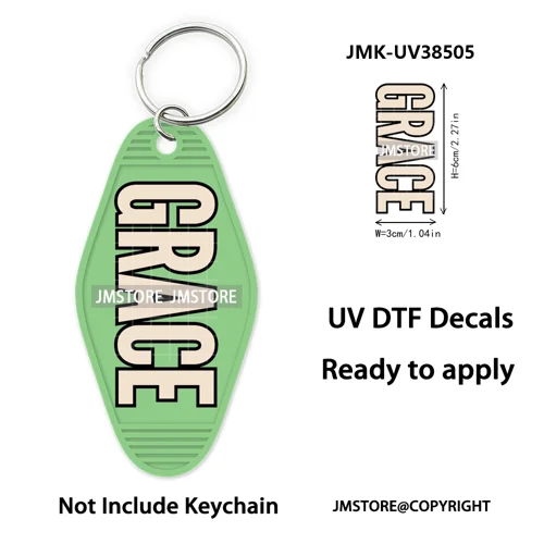 Christian Bible Jesus Faith Letters UV DTF Motel Keychain Decals Ready To Ship Custom Transfer Stickers Print For Hotel Keychain