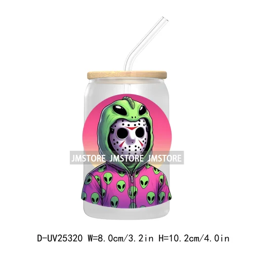 Cartoon Halloween Witch Princess UV DTF Transfer Stickers Decals For Libbey Cold Cups Mugs Durable Waterproof Custom Logo Labels