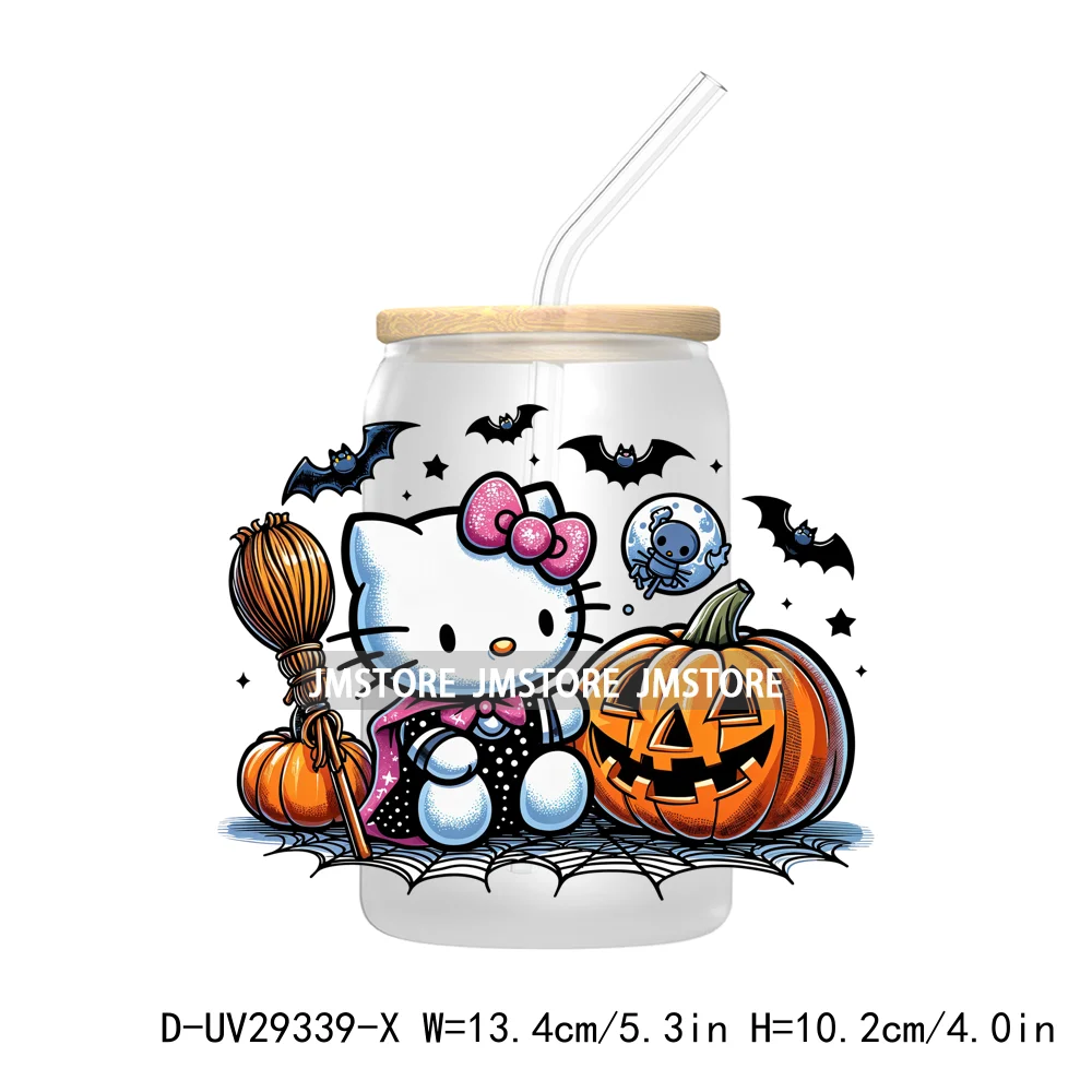 Cute Halloween Horror Characters UV DTF Transfer Stickers Decals For Libbey Cold Cups Mug Tumbler Waterproof Scary Movie Killers