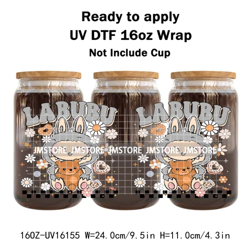 Colorful Cartoon Monster Dolls Princess UV DTF Stickers Ready To Transfer Cup Wrap Custom Labels For Libbey Can Glass Tumbler