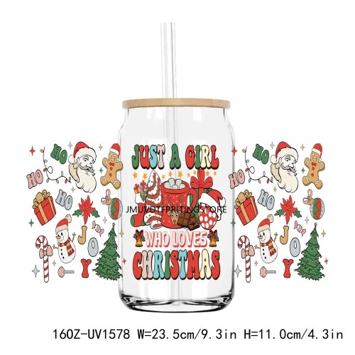 Big Nick Energy Santa 16OZ UV DTF Cup Wrap Transfers Stickers Custom Labels DIY Durable Waterproof Logo For Libbey Glass Can