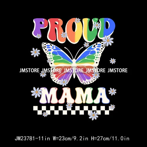 Colorful Pride Month LGBTQ Rainbow Butterfly Straight Against Hate Love Is Love Iron On DTF Transfer Stickers Logos For Clothing