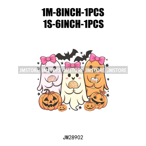 Funny Mexico Ghost Conchas Cucuys Halloween Pan Tasmas Coffee Decals Iron On DTF Transfer Stickers Ready To Press For Sweatshirt