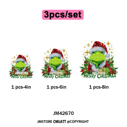 Magical Cartoon Girly Christmas Season Coquette Xmas Holiday Iron on DTF Washable Transfers Stickers Ready to Press for Textiles