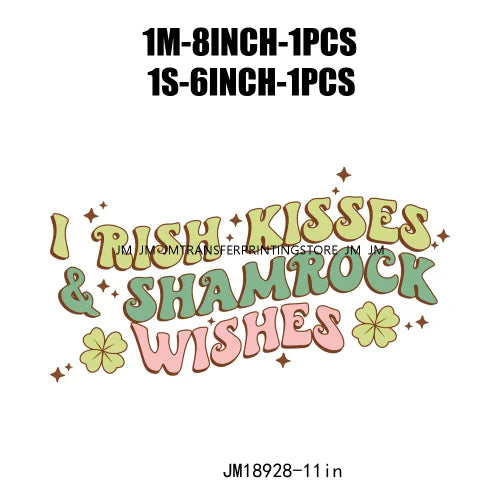 Happy St Patrick's Irish Day Lucky Vibes Shamrock And Roll Wish DTF Heat Transfers Stickers Printing Ready To Press For Clothing