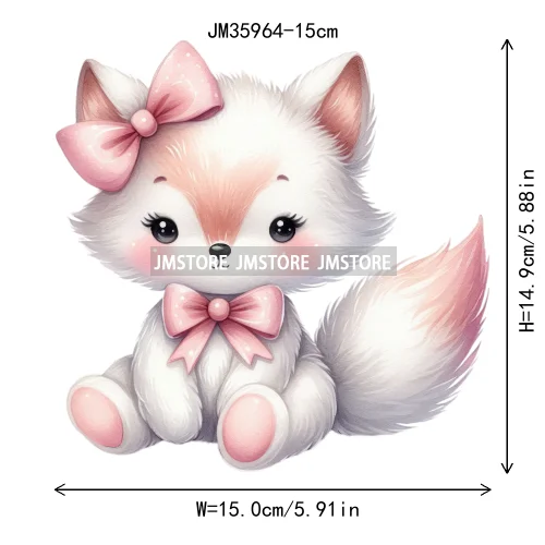 15cm 5.9in Creative Bow Sheep Tiger Animal Iron On Heat Transfer Sticker For Clothes Printed Thermal Washable T-Shirt Applique