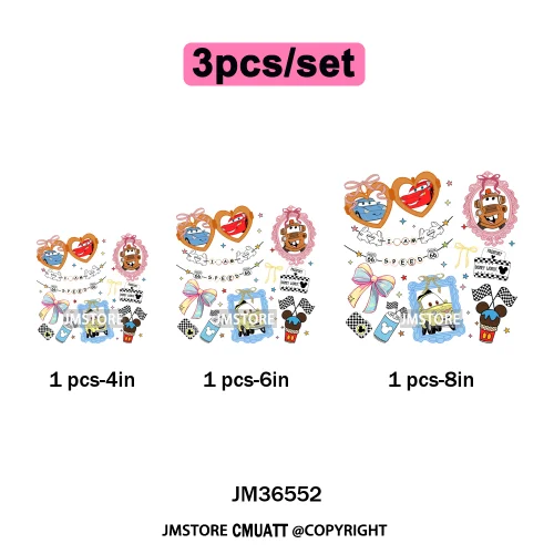 Colorful Animal Coquette Mirror Bracelet Cartoon Character Printing Iron On DTF Transfers Stickers Ready To Press T-shirts Bags