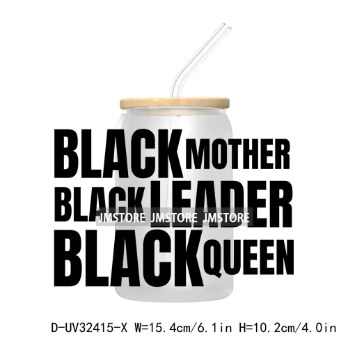 Black History Month Juneteenth African American UV Sticker Decals For Libbey Cold Cups Mugs Tumbler Transfer Stickers Waterproof