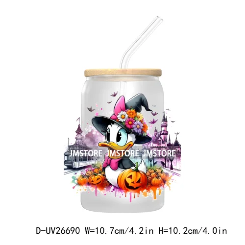 Cartoon Mouse And Friends Halloween Pumpkin UV DTF Transfer Stickers Decals For Libbey Cold Cups Mugs Tumbler Custom Labels Fall