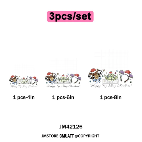 Colorful Mouse Headbands Cartoon Animal Princess Character Iron on DTF Washable Transfers Stickers Ready to Press for Clothes