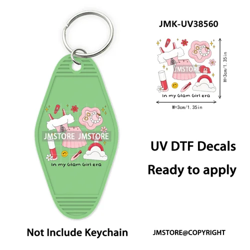 Back To School Teacher Coquette Bow UV DTF Motel Keychain Wraps Ready To Apply Waterproof High Quality Hotel Keychain Decals