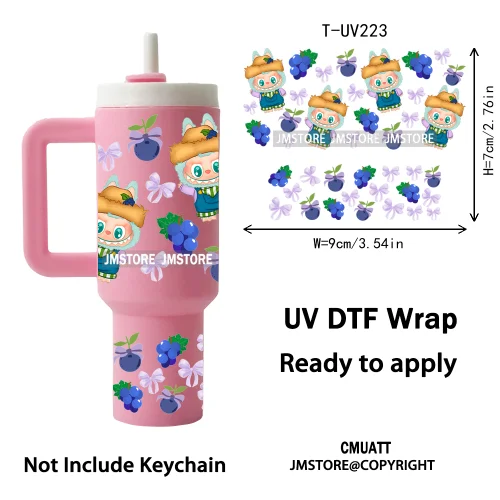 Coquette Bow Cartoon Monsters UV DTF Custom Prints Ready To Apply Transfer Stickers Waterproof Wraps For Mini Tumbler Keychain