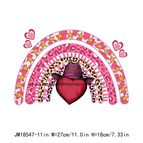 Pink Love Howdy Honey Valentine's Day Printing Designs Iron On Western Cowgirl Boat Hat DTF Transfers Stickers For T-Shirts Bag