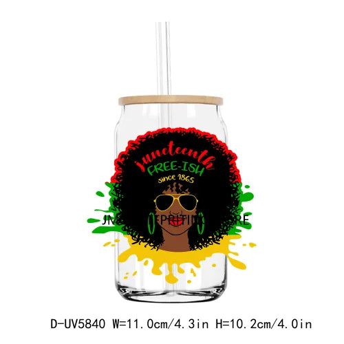 We Are Black History Afro Girl Boy UV DTF Transfer Sticker Decal For Libbey Cold Cups Mug Tumbler Waterproof DIY Logo Juneteenth