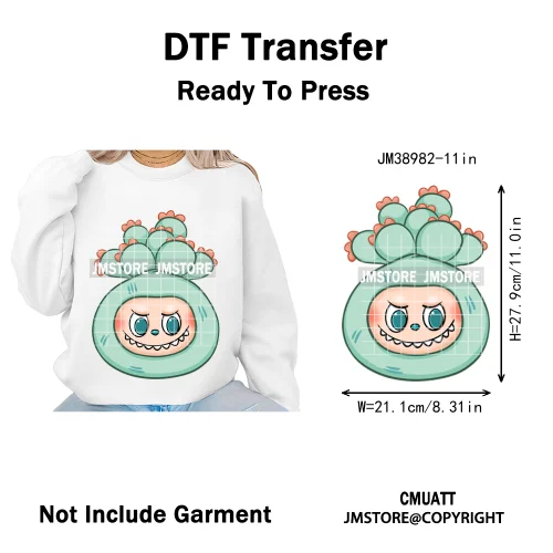 Cartoon Princess Girly Flowers Checkered Doll Characters Iron on DTF Washable Heat Transfer Stickers Ready to Press for Clothing
