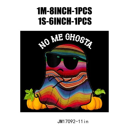 DIY Cafecito Y Chisme Latin Mexico Culture Thermal Design Colorful No Me Ghosta DTF Transfer Stickers Ready To Press For Hoodies