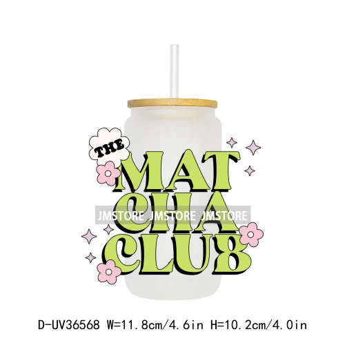 Coquette Iced Coffee Positive Quotes UV DTF Transfer Stickers Decals Ready To Apply Waterproof For 16OZ Libbey Glass Can Cup Mug