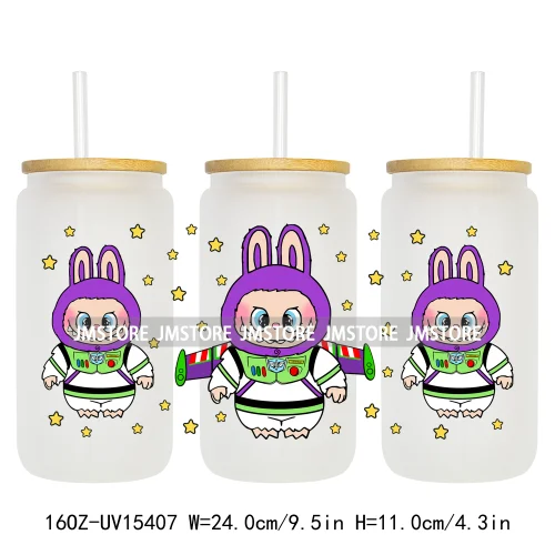 Hot Sale Cute Cartoon Monsters UV DTF Wraps Transfer Sticker DIY Custom Prints High Quality For 16OZ Libbey Glass Can Tumbler
