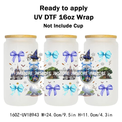 Bundle Princess Magical Mirror Bow UV DTF Stickers Ready To Apply Cup Wrap Durable Custom Prints DIY Craft For Libbey Can Glass