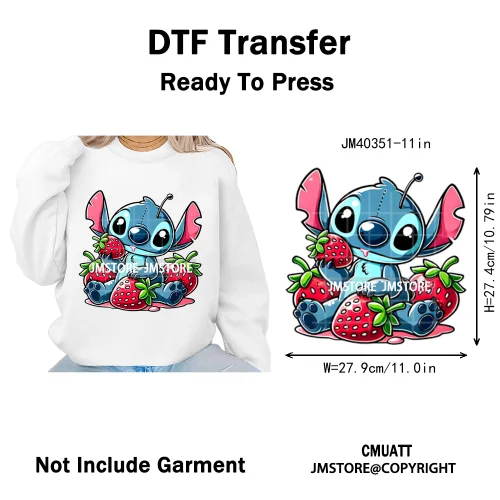 Trendy Cartoon Animal Characters Lover Cold Peel Logos Iron on DTF Washable Transfers Stickers Ready to Press for Hoodies Bags