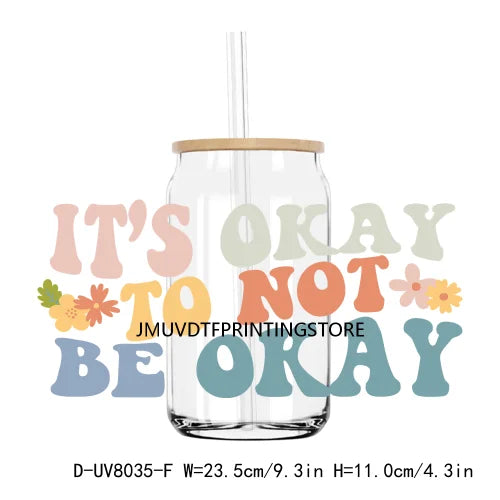 Mental Health Positive Motivational Matter UV DTF Transfer Stickers Decals For Libbey Cold Cups Mugs Tumbler Waterproof DIY Logo