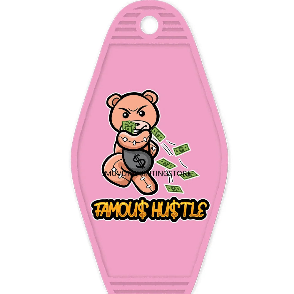 Self Made Bears High Quality WaterProof UV DTF Sticker For Motel Hotel Keychain Heartless Teddy Bear King Broken Heart