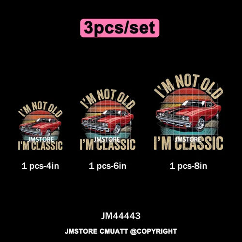 Chale I'm Not Old I'm Classic Foo Graphic Chicano Mexican Iron on Washable DTF Transfers Stickers Ready to Press for Clothing