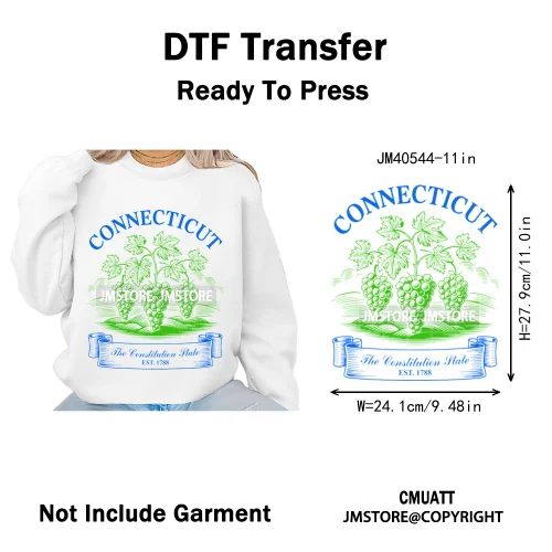 Colorful US State Love Travel Landmark Animal Icons Printing Iron on DTF Washable Transfers Stickers Ready to Press for T-shirts