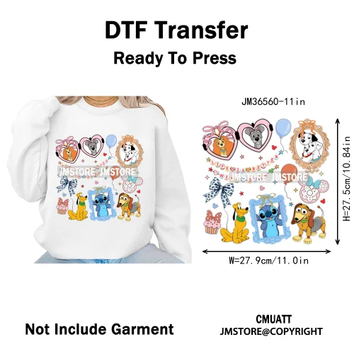 Colorful Animal Coquette Mirror Bracelet Cartoon Character Printing Iron On DTF Transfers Stickers Ready To Press T-shirts Bags