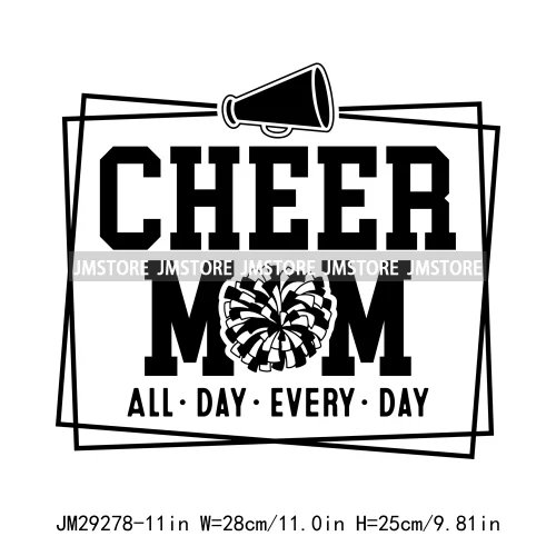 Cheer Mom Life Cheerleader Girls Camo Bow Dove Season Designs Iron On DTF Transfers Stickers Ready To Press For Clothes