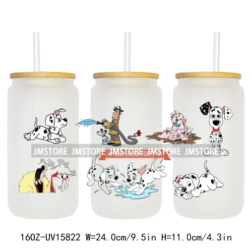 Cartoon Dogs Back To School UV DTF Wraps Transfer Sticker Selfadhesive Waterproof High Quality For 16OZ Libbey Glass Can Tumbler