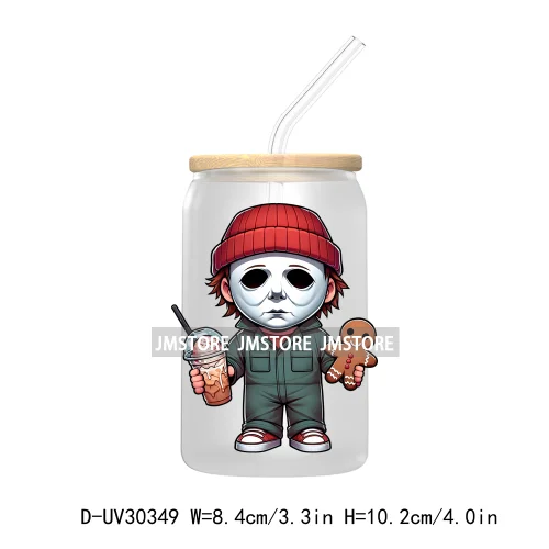 Christmas Horror Movie Killers UV DTF Transfer Stickers Decals For Libbey Cold Cups Mugs Tumbler High Quality Cartoon Characters