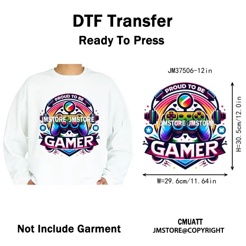 12in Graffiti Hip Hop Music Rap King Lover Video Pro Games Iron on Diy DTF Thermal Transfer Stickers Ready to Press for Clothing