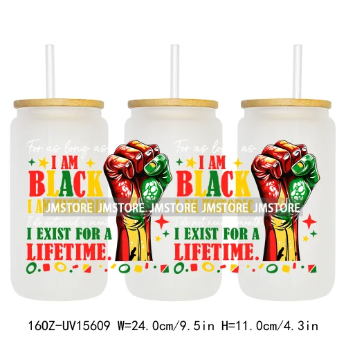 Juneteenth Vibes Sneaker And Heel Afro Woman 16OZ UV DTF Cup Wraps Ready To Apply Transfer Stickers For Libbey Glass Can Tumbler