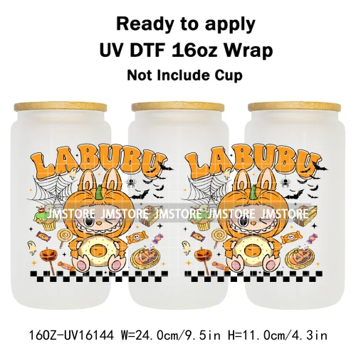 Spooky Doll Monster Characters UV DTF Stickers Fall Pumpkin Halloween Ready to Transfer Cup Wrap For Libbey Can Glass Tumblers
