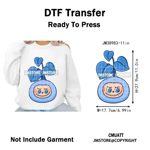 Cartoon Princess Girly Flowers Checkered Doll Characters Iron on DTF Washable Heat Transfer Stickers Ready to Press for Clothing
