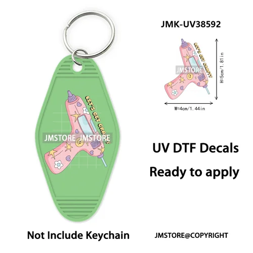 Positive Quotes Books Coffee Lover Girly UV DTF Motel Keychain Decal Ready To Ship Transfer Stickers Prints For Hotel Keychain