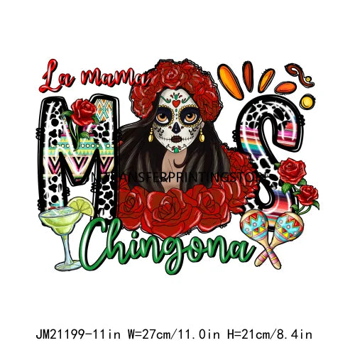 Let's Fiesta Love Mexico Cinco De Mayo La Mama Chingona Design Decals Mamacita Pinata Gnomizes DTF Transfer Stickers For T-shirt