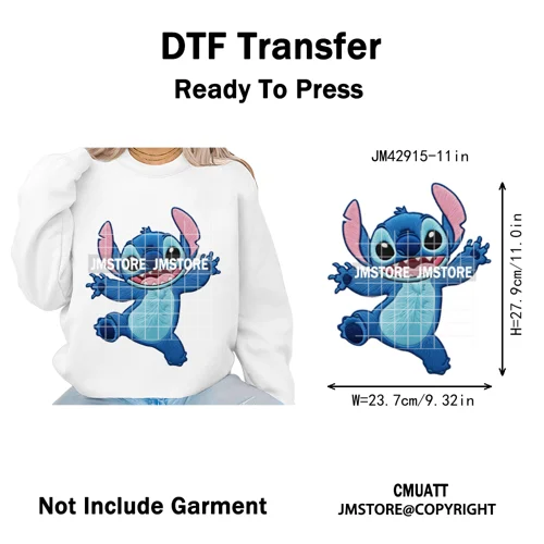 Scarf Christmas Cartoon Movie Mouse Friends Faux Yarn Embroidery Iron on DTF Transfers Stickers Ready to Press for Sweatshirts