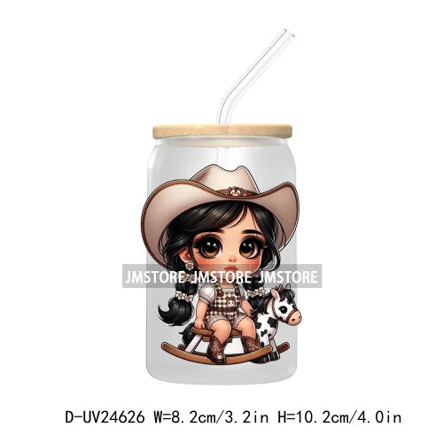 Cowgirl Mexican Baby UV DTF Transfer Stickers Decals For Libbey Glass Cold Cups Mugs Tumbler Custom Waterproof DIY Labels Rose