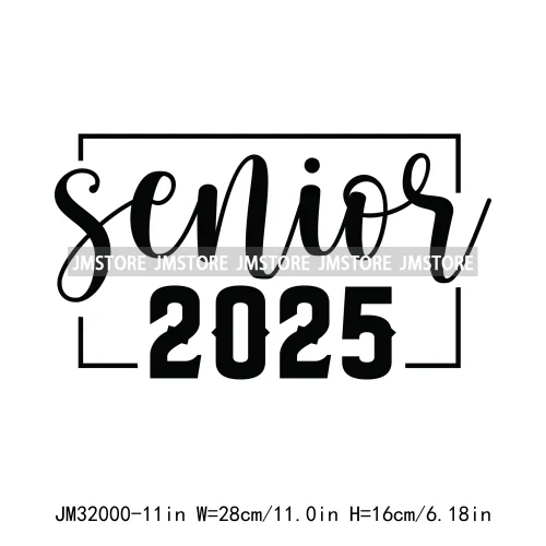 Twenty 25 Graduate Senior 2025 College Graduation Season Iron On DTF Heat Transfer Stickers Ready To Press For Clothes Bags