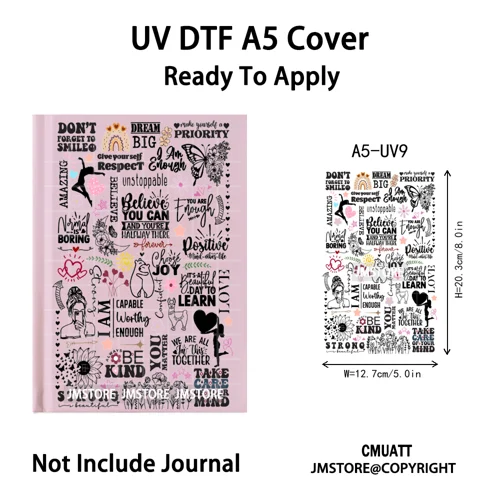 Floral Butterfly Black Girl Religious A5 Notebook UV DTF Wraps Ready To Apply Custom Transfer Stickers Decals For Journal Cover