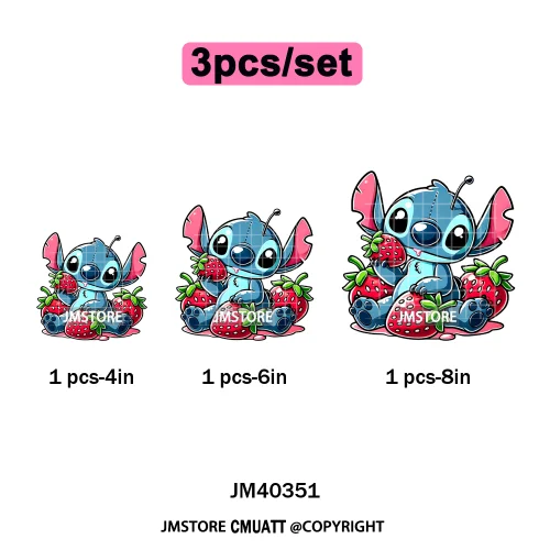 Trendy Cartoon Animal Characters Lover Cold Peel Logos Iron on DTF Washable Transfers Stickers Ready to Press for Hoodies Bags
