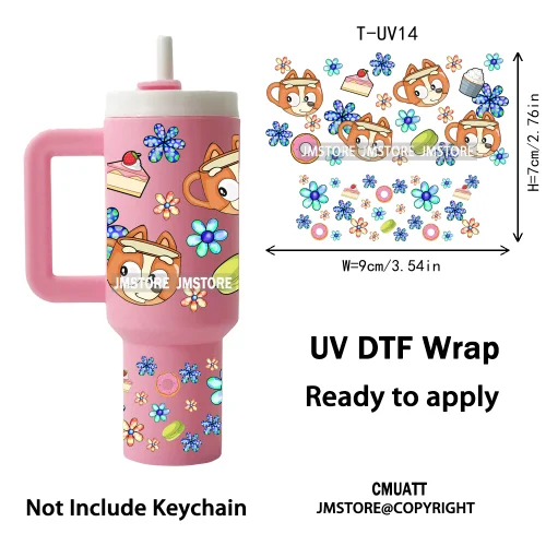 Wholesale Bulk Cartoon UV DTF Wraps Ready To Apply Transfer Stickers Waterproof For Mini Tumbler Keychain