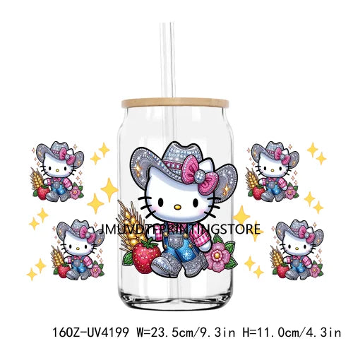 Cartoon Couple 16OZ UV DTF Cup Wrap Transfers Stickers Mouse And Friends Custom Labels DIY Waterproof Logo For Libbey Glass Can