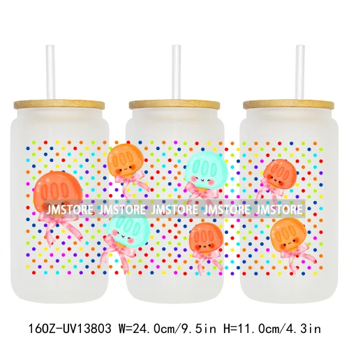 Dunkie Junkie Coffee Donuts UV DTF Wraps Transfer Sticker Selfadhesive Waterproof High Quality For 16OZ Libbey Glass Can Tumbler