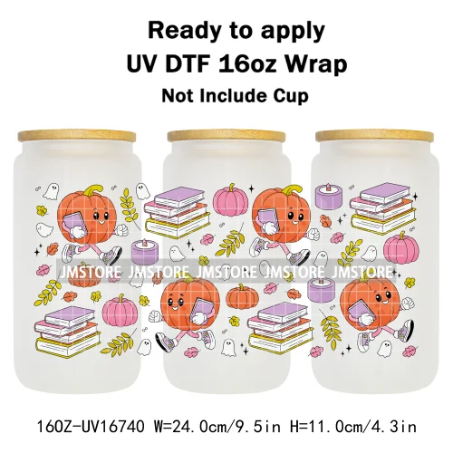 Fall Pumpkin Bow Autumn Girly UV DTF Stickers Ready To Transfer Cup Wrap Custom Labels DIY Craft For Libbey Can Glass Tumblers